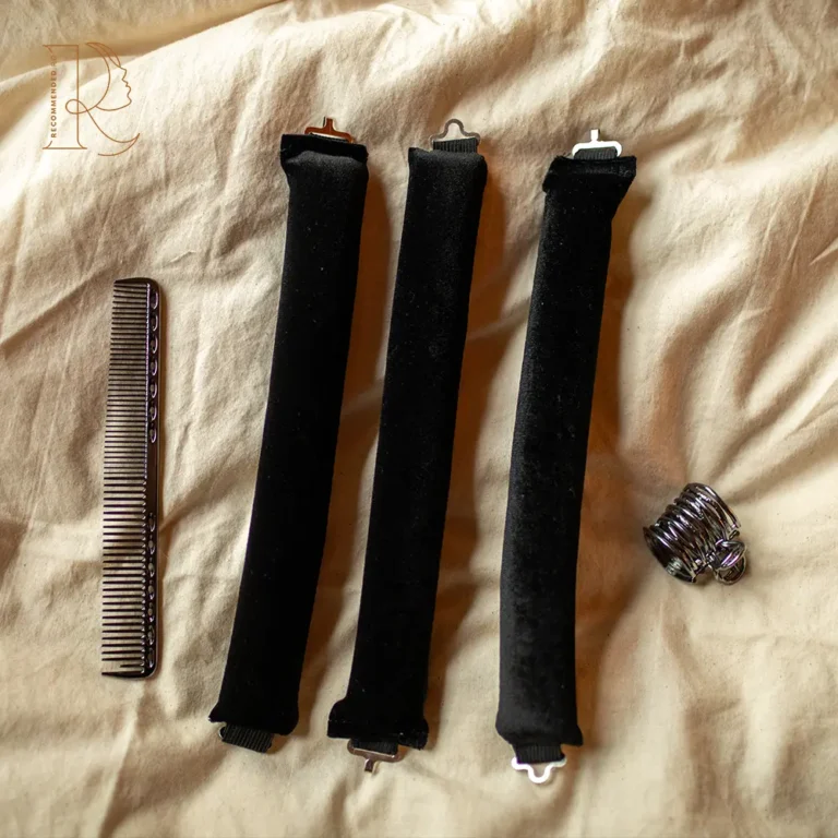 Set Blowout+ Black – Bonetă din Mătase, Bigudiuri, Clamă și Pieptăn